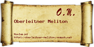 Oberleitner Meliton névjegykártya